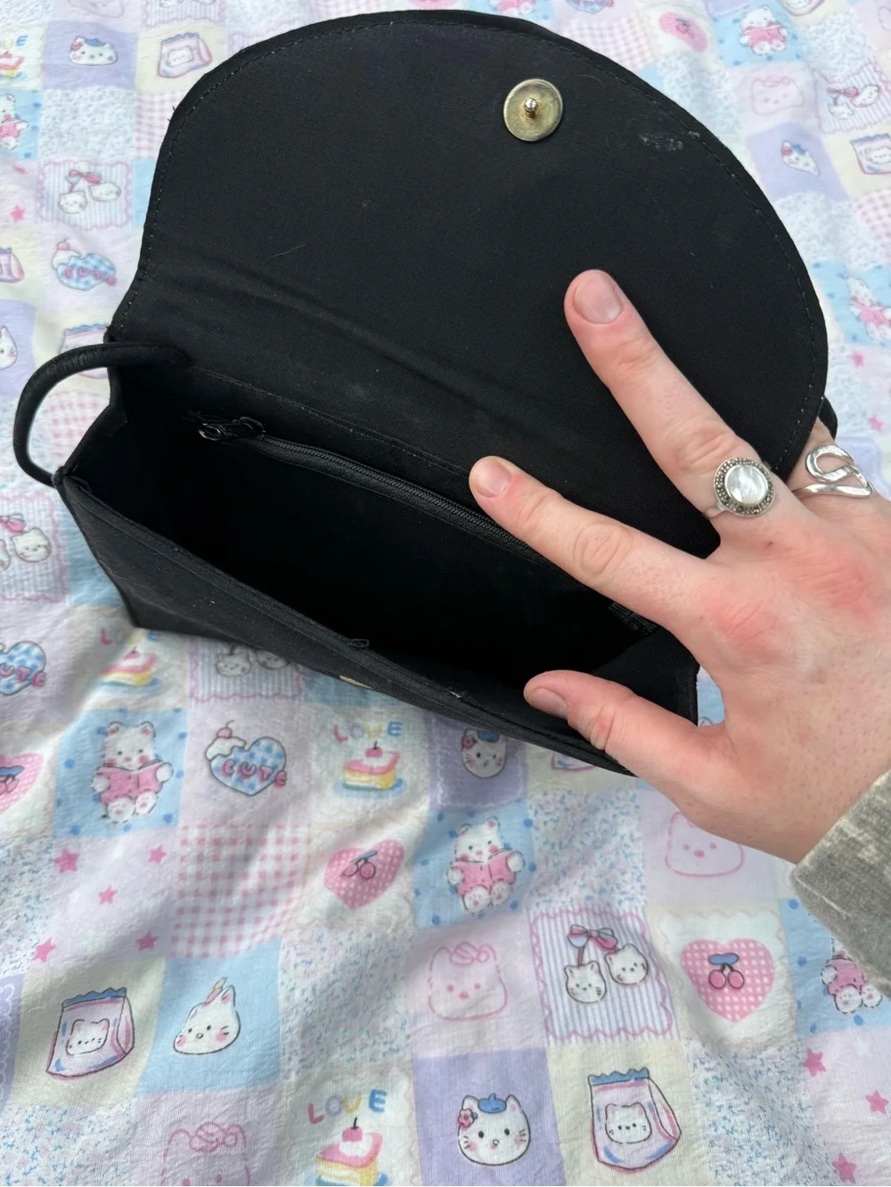 Vintage black velvet crossbody with bow detail